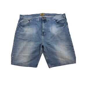 Foundry Supply Co men's denim shorts medium wash Size 46 Y2K Skater jorts grunge